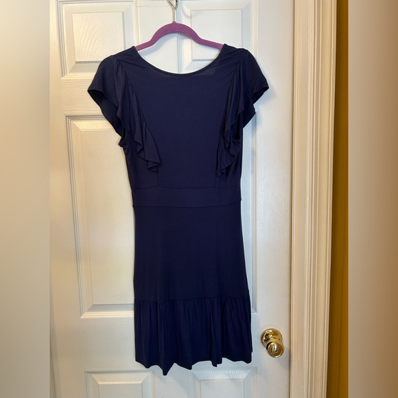 BNWT Navy Blue Faux Tie V-Neck Dress - Picture 10 of 10